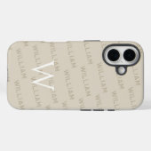Monogrampatroon Moderne typografie Case-Mate iPhone Case (Achterkant (horizontaal))