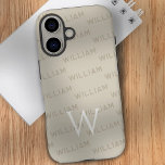 Monogrampatroon Moderne typografie iPhone 16 Hoesje<br><div class="desc">Maak kennis met dit stijlvolle iPhone 16-hoesje, met een modern monogrampatroon dat is ontworpen met eenvoud en elegantie in gedachten. Het hoesje toont een gepersonaliseerd naampatroon met behulp van een strak, eigentijds lettertype, waardoor het de perfecte accessoire is voor diegenen die zowel individualiteit als minimalisme waarderen. Het opvallende kenmerk is...</div>