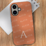 Monogrampatroon Moderne typografie iPhone 16 Hoesje<br><div class="desc">Maak kennis met dit stijlvolle iPhone 16-hoesje, met een modern monogrampatroon dat is ontworpen met eenvoud en elegantie in gedachten. Het hoesje toont een gepersonaliseerd naampatroon met behulp van een strak, eigentijds lettertype, waardoor het de perfecte accessoire is voor diegenen die zowel individualiteit als minimalisme waarderen. Het opvallende kenmerk is...</div>