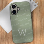 Monogrampatroon Moderne typografie iPhone 16 Hoesje<br><div class="desc">Maak kennis met dit stijlvolle iPhone 16-hoesje, met een modern monogrampatroon dat is ontworpen met eenvoud en elegantie in gedachten. Het hoesje toont een gepersonaliseerd naampatroon met behulp van een strak, eigentijds lettertype, waardoor het de perfecte accessoire is voor diegenen die zowel individualiteit als minimalisme waarderen. Het opvallende kenmerk is...</div>