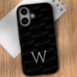 Monogrampatroon Moderne typografie iPhone 16 Hoesje<br><div class="desc">Maak kennis met dit stijlvolle iPhone 16-hoesje, met een modern monogrampatroon dat is ontworpen met eenvoud en elegantie in gedachten. Het hoesje toont een gepersonaliseerd naampatroon met behulp van een strak, eigentijds lettertype, waardoor het de perfecte accessoire is voor diegenen die zowel individualiteit als minimalisme waarderen. Het opvallende kenmerk is...</div>