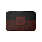 Monogrampatroon van Bourgogne en Black Damask Badmat (Voorkant)