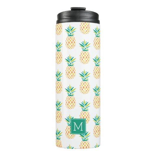 Monogrampatroon voor ananassen thermosbeker (Voorkant)