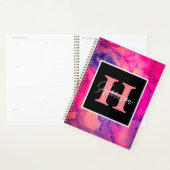 Monogramplaat hete roze alcohol voor haar planner (Display)