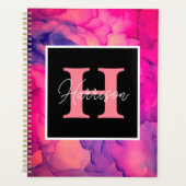 Monogramplaat hete roze alcohol voor haar planner (Voorkant)