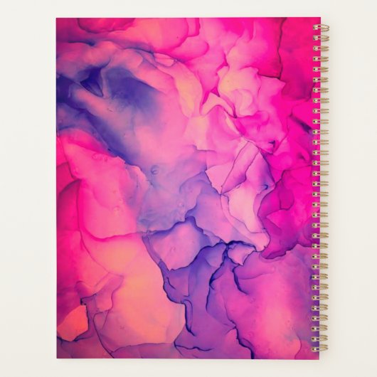 Monogramplaat hete roze alcohol voor haar planner (Achterkant)