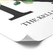 Monogramprint, bloemletter K, trouwen, kinderkamer Poster (Hoek)