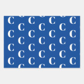 Monogramred green blue custom initiaal letter inpakpapier vel (Voorkant 3)