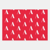 Monogramred white custom Initiaal letter Inpakpapier Vel (Voorkant)