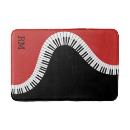 Monogramred white en black piano design badmat
