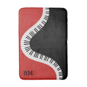 Monogramred white en black piano design badmat (Voorkant Verticaal)