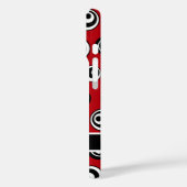 Monogramred, wit zwart cirkelpatroon Case-Mate iPhone case (Achterkant / Links)