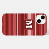 Monogramrode strepen Case-Mate iPhone case (Achterkant (horizontaal))