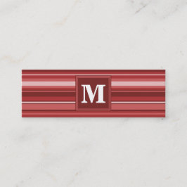 Monogramrode strepen mini visitekaartje