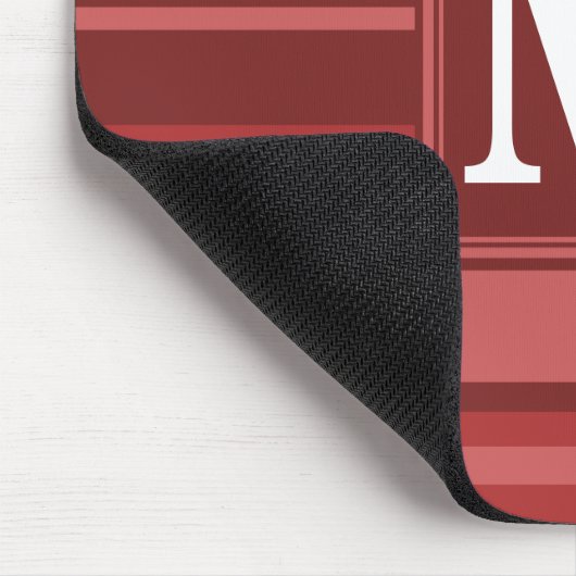 Monogramrode strepen muismat (Hoek)