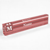 Monogramrode strepen naambordje