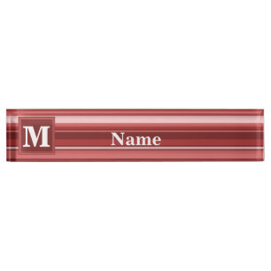 Monogramrode strepen naambordje