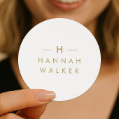 Monogramronde sticker | Cadeaumentzegelstickers