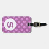 Monogramroze stippen bagagelabel (Voorkant horizontaal)