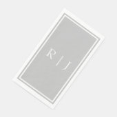 Monograms grijs wit classy trendy bruiloft servet (Hoek)