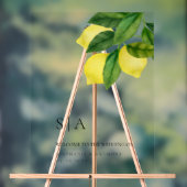 Monograms Lemon Citrus Branch Greenery Wedding Acryl Bord (Neutraal)