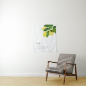 Monograms Lemon Citrus Branch Greenery Wedding Wandkleed (In situ)