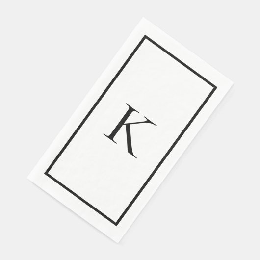 Monograms Wedding Bridal Shower Name Black White  Servet (Hoek)