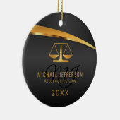 Monogramschaal van rechtvaardigheid - zwart en gou keramisch ornament (Rechts)