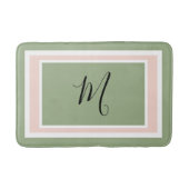 Monogramschrift Geometrisch Groen en Roze Badmat (Voorkant)