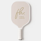 Monogramschrift Modern Girly Pickleball Paddle (Achterkant)