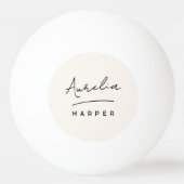 Monogramscript Eenvoudige minimale gepersonaliseer Pingpongbal (Voorkant)