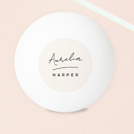 Monogramscript Eenvoudige minimale gepersonaliseer Pingpongbal