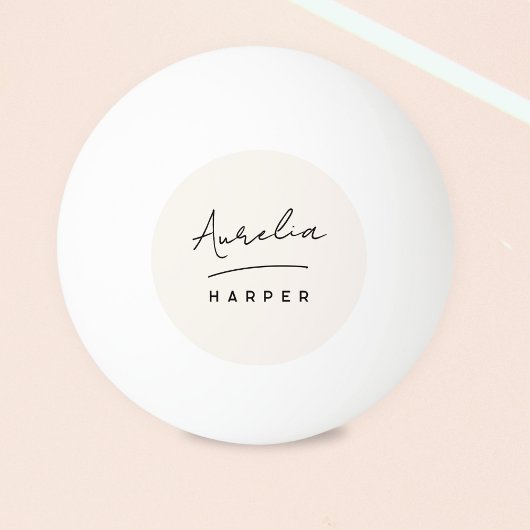Monogramscript Eenvoudige minimale gepersonaliseer Pingpongbal