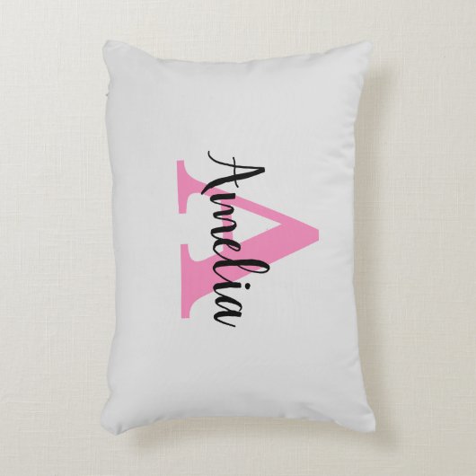 Monogramscript met persoonlijke naam accent kussen (Voorkant(Verticaal))