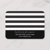 MonogramSilver Metallic / Stripes / grijs Patroon Visitekaartje (Achterkant)