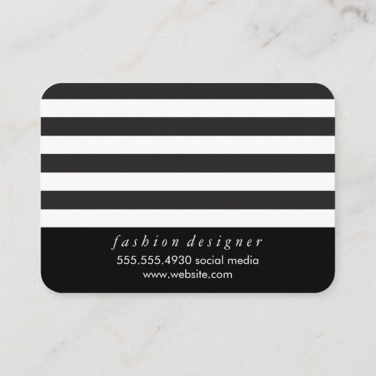 MonogramSilver Metallic / Stripes / grijs Patroon Visitekaartje (Achterkant)