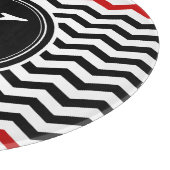 Monogramsnijraad voor zwarte en rode Chevron Snijplank (Hoek)