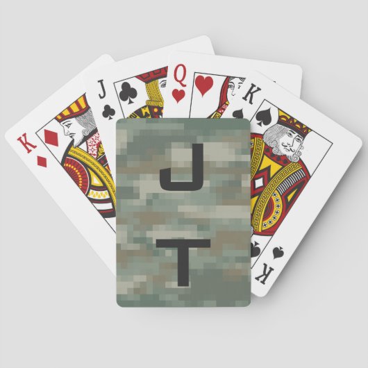 Monogramspeelkaarten met camouflage van het pixell pokerkaarten (Achterkant)