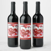 Monogramstellen Eten en Drinken Label Set Wijn Etiket (Flessen)