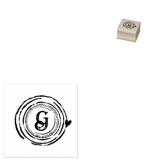 Monogramstempel voor instapkaarten, paspoortkaarte rubberstempel (Gestempeld)