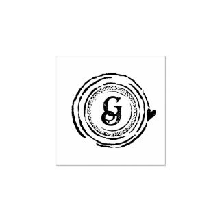 Monogramstempel voor instapkaarten, paspoortkaarte rubberstempel