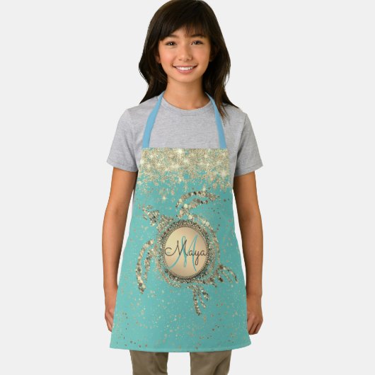 Monogramsterren op blauw Schort (Insitu)