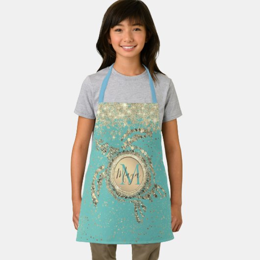 Monogramsterren op blauw Schort (Insitu)