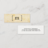 Monogramsteun / Vintage textuur Mini Visitekaartje (Voorkant / Achterkant)