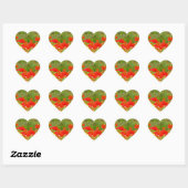 Monogramstickers Kaartzegels Rode Klaprozen Bloeme Hart Sticker (Vel)