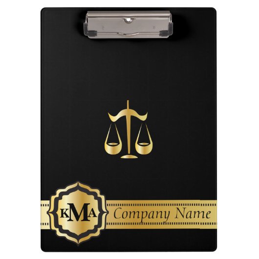 Monogramstijl bedrijf | Wet | Advocaten | DIY-teks Klembord (Voorkant)
