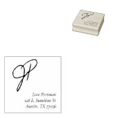 Monogramstijl | Retouradreslabel in Casual Chic-st Rubberstempel (Gestempeld)