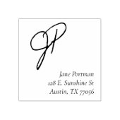 Monogramstijl | Retouradreslabel in Casual Chic-st Rubberstempel (Afrduk)