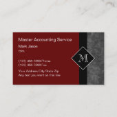 Monogramstijl van accountant Visitekaartjes (Voorkant)