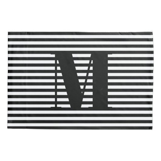 Monogramstrepen van initialen aanpassen, personali kussensloop (Achterkant-Links)